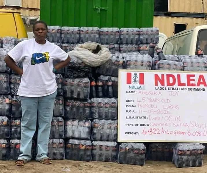 As NDLEA busts skuchies factory in Ikorodu, recovers 6,029 bottles; arrests couple with 19kg meth, skunk